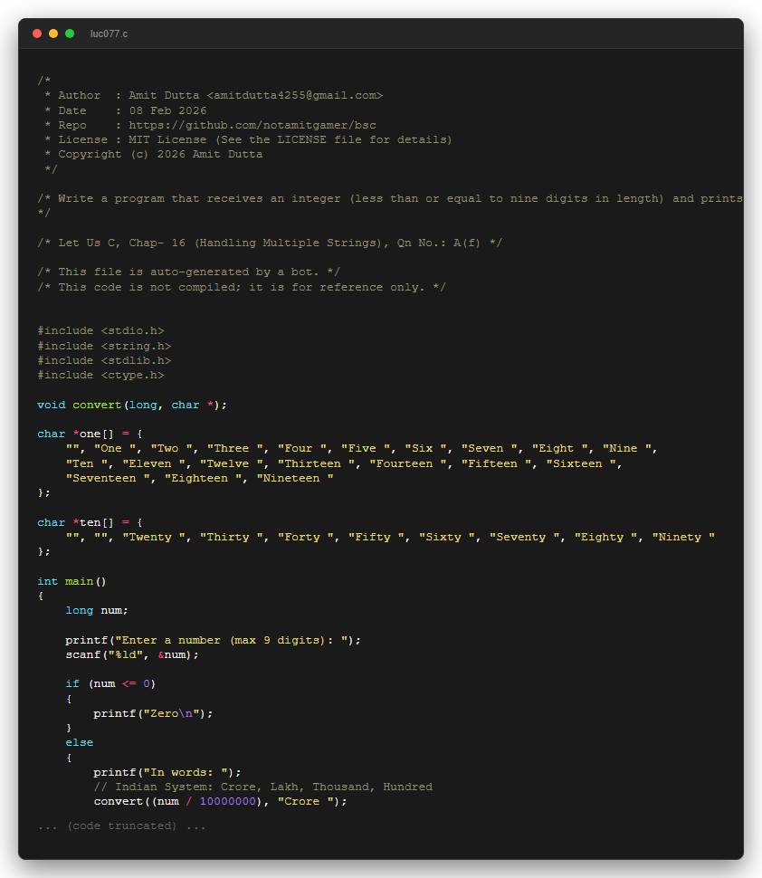 Write a program that receives an integer (less than or equal to nine digits in length) and prints out the number in words.
